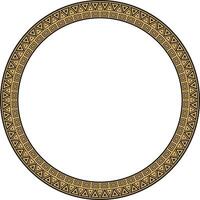 round golden border ornament. Native American tribes framework, circles vector