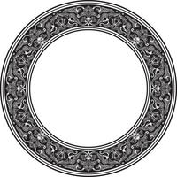 monochrome round oriental ornament. Arabic patterned circle of Iran, Iraq, Turkey, Syria. Persian frame, border. For sandblasting, laser and plotter vector