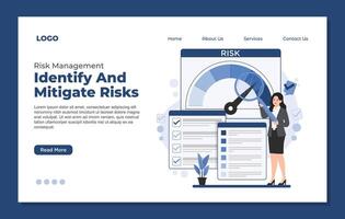 web site landing page design template. Business risk management vector