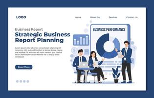 Flat design illustration concepts for business analysis and planning, Business report vector