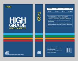 Retro Style VHS Cassette With blue Cover Add your custom titles to the blank space provided on the side of the cassette vector