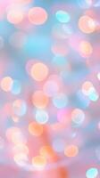 Delicate pink crystal beads cascading holographic gleaming, radiating elegance against and focus background soft photo