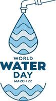 Minimalist World Water Day Concept with Blue Water Drop and Text for Environmental Conservation vector