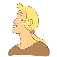 old woman profile in color vector
