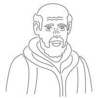 old man with backpack in lines vector