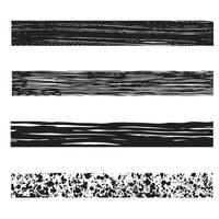 Black and white abstract line patterns with varying textures and styles, perfect for backgrounds or design elements. These artistic strokes and splatters add creative touch to any project vector