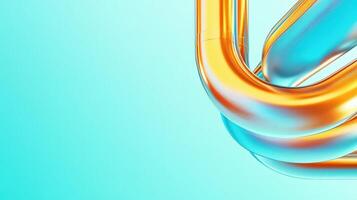 Referring presents the 3D gradient art effect, it to two intersecting curved pipes with shapes photo