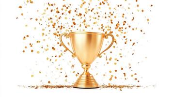 a trophy is sitting on a table with Gold lot of glitter photo