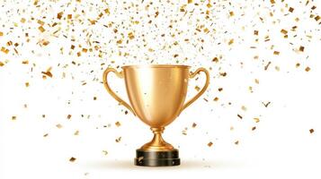 a trophy is sitting on a table Gold lot of glitter photo