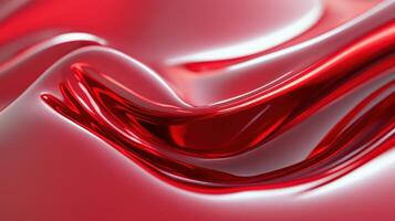 Glossy red satin fabric featuring soft folds and an elegant drape. Shiny texture and rich color red add sophistication and luxury photo