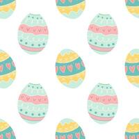 Pastel Easter Egg Pattern, Hand Drawn Decorative Eggs for Digital and Textile Designs vector