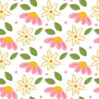 Whimsical Wildflower Seamless Pattern in Cottagecore Style Colorful Hand Drawn Floral Design for Fabric and Packaging vector