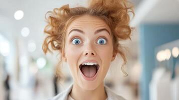 Customer being amazed or surprised experience a personalized product by photo
