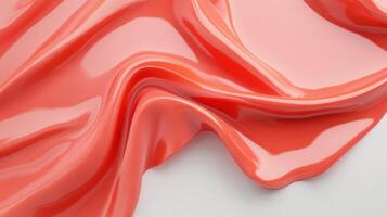Glossy red satin fabric featuring soft folds and an and drape. Shiny texture and rich red elegant add sophistication color luxury photo