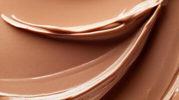 Close up texture of of choco cream. Color Mousse. the year 2025 Mocha whipped Macro of chocolate ganache texture. photo