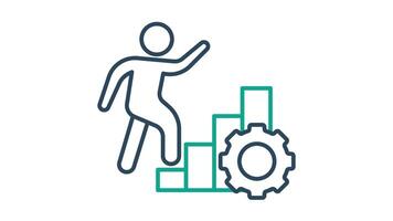 Process improvement animated icon. animated icon related to efficiency, productivity. suitable for user interface, provide visual feedback and more. alpha channel video