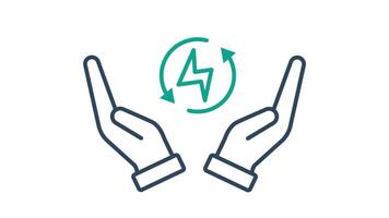 Energy saving animated icon. animated icon related to efficiency, productivity. suitable for user interface, provide visual feedback and more. alpha channel video