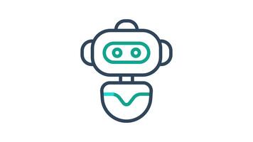 Robot animated icon. animated icon related to artificial intelligence. suitable for user interface, provide visual feedback and more. alpha channel video