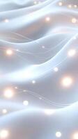 white curtain and gold abstract background flowing like a Smooth with bright spots of light. Vertical format photo