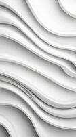 Smooth white flowing waves geometric and creating an elegant, abstract pattern, ideal for background and design projects. Vertical format photo