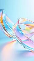 Pastel colors merging softly holographic, swirling together in fluid abstract gradient background, generating dynamic visual harmony with gentle pattern movement. Vertical format photo