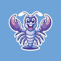 Intricate Illustration of a Lobster Mascot with a Simplified Design vector