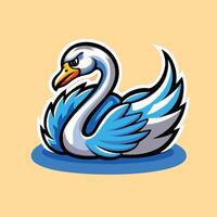 Minimalistic Swan Mascot Illustration with Elegant Design vector