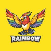 Eye Catching Bird with Vibrant Wings Adorned with Phrase Quo vector