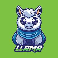 Adorable Llama Adorned with a Festive Shawl as a Mascot Logo Character vector