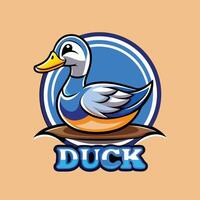 Gradient Line Art Style Duck Logo Template for Creative Designs vector