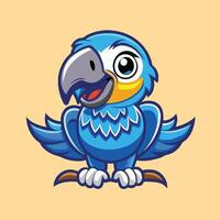 Captivating Cartoon Character A Playful Macaw Parrot in Illustration vector