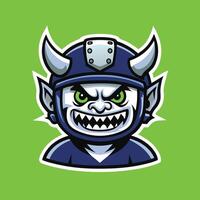 Vibrant Portrait of a Devilish Character with Black Helmet vector