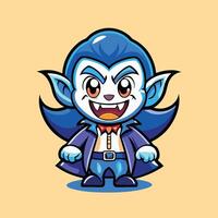 Adorable and Playful Dracula Character in Illustration Format vector