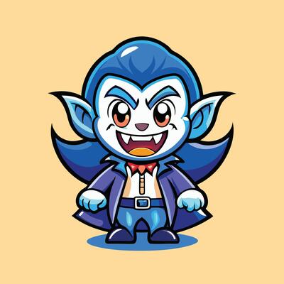 Adorable and Playful Dracula Character in Illustration Format