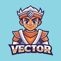 Boy Warrior Uniform Mascot Logo Design for Mascot Design or Team Logo vector