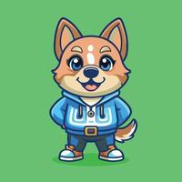 Cute Cartoon Character of a Standing Dog in Logo Format vector