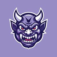 Red Cartoon Style Devil Face Mascot with a Wicked Grin vector
