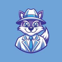 Detective Fox Mascot A Sharp-Witted Vigilante in Cartoonish Charm vector