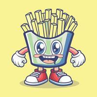 Animated French Fry Character with Limbs in a Human Like Pose vector