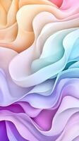 Soft satin fabric flowing, generating delicate pastel waves Vertical minimal abstract background. against format photo