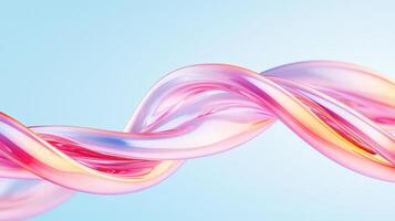 Smooth, an pink metallic shape creates swirling, abstract, wavy pattern against a soft gradient background, 4K photo