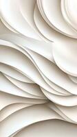 Smooth white geometric waves flowing and creating an elegant, abstract ideal pattern, for background and design projects. Vertical format photo