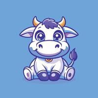 Cute and Chill Cow Mascot Character for Logo Design vector