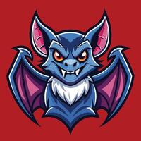 Captivating Bat Logo Character Illustration in Dynamic Pose vector