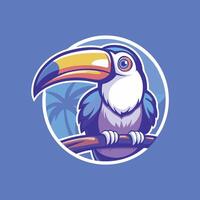 Vibrant Toucan Logo with Gradient and Colorful Plumes vector