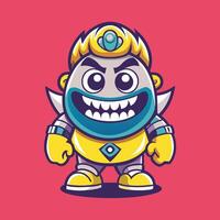 Energetic Mascot Cartoon Character Illustration with Bold Graphics vector
