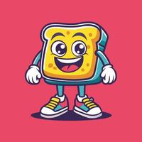 Adorable Toast Shaped Tool Character in Vibrant EPS Format vector