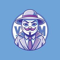 Enigmatic Anonymous Character Illustrates Modern Digital Communication vector