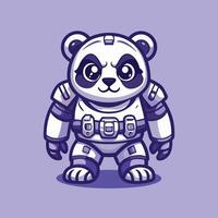 Cybernetically Augmented Panda Robot with Intricate Design vector