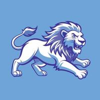Dynamic Silhouette of a Mighty Lion in Full Stride vector